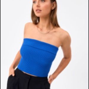 Glassons- Foldover Ribbed Bandeau Top